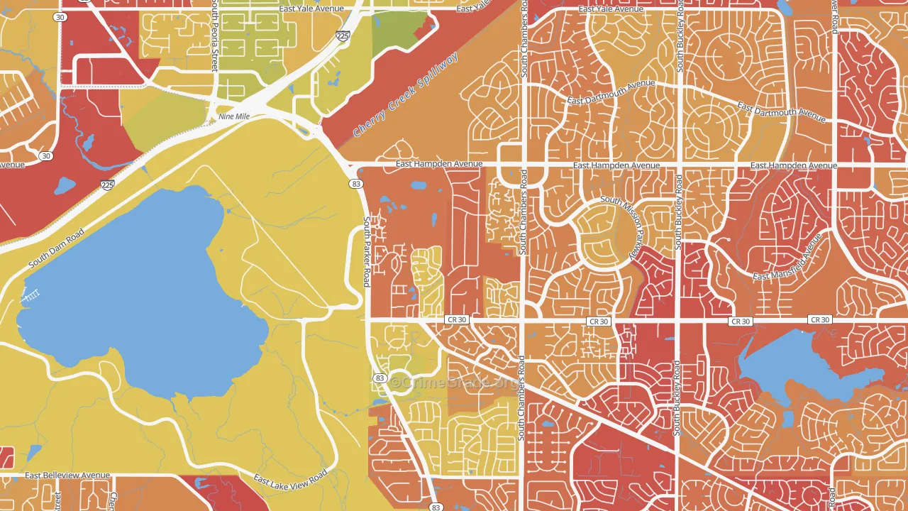 Meadow Hills, Aurora, CO Map of Drug-Related Crime Rates