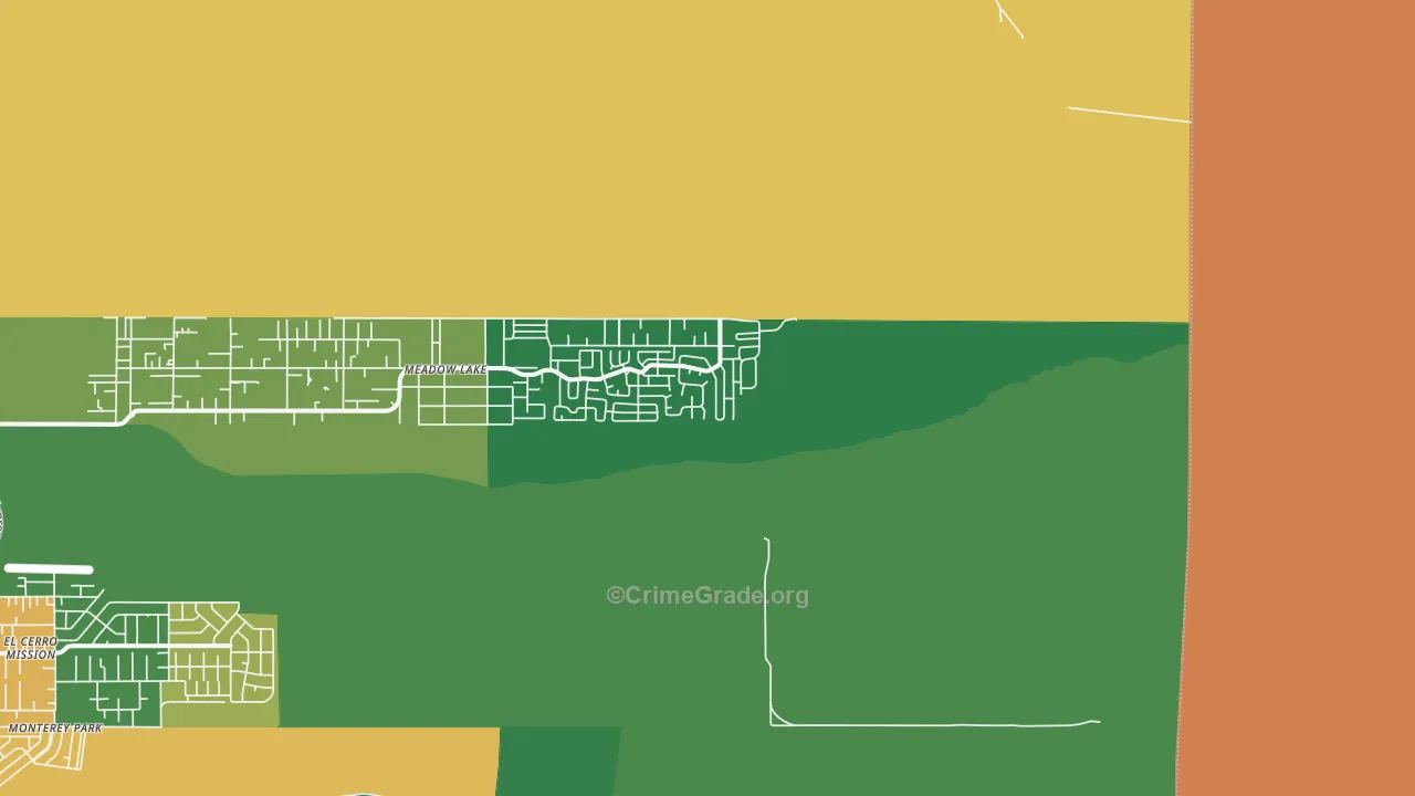Meadow Lake, NM Map of Drug-Related Crime Rates