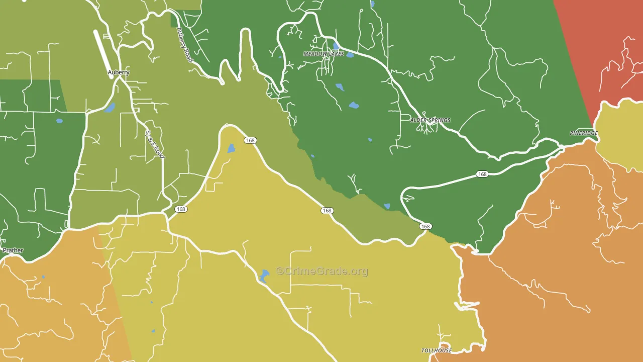 Meadow Lakes, CA Map of Drug-Related Crime Rates