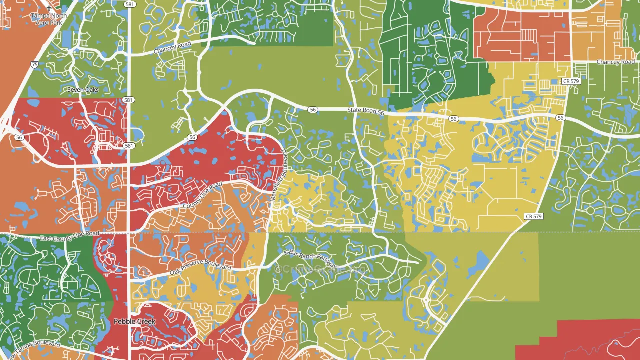 Meadow Point, Wesley Chapel, FL Map of Drug-Related Crime Rates