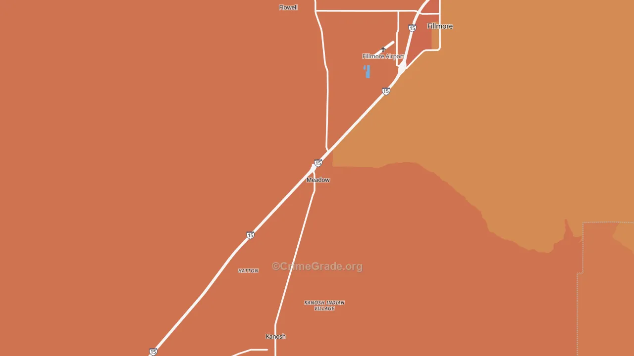 Meadow, UT Map of Drug-Related Crime Rates
