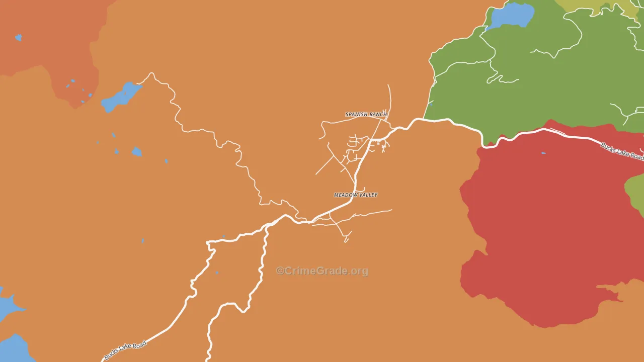 Meadow Valley, CA Map of Drug-Related Crime Rates