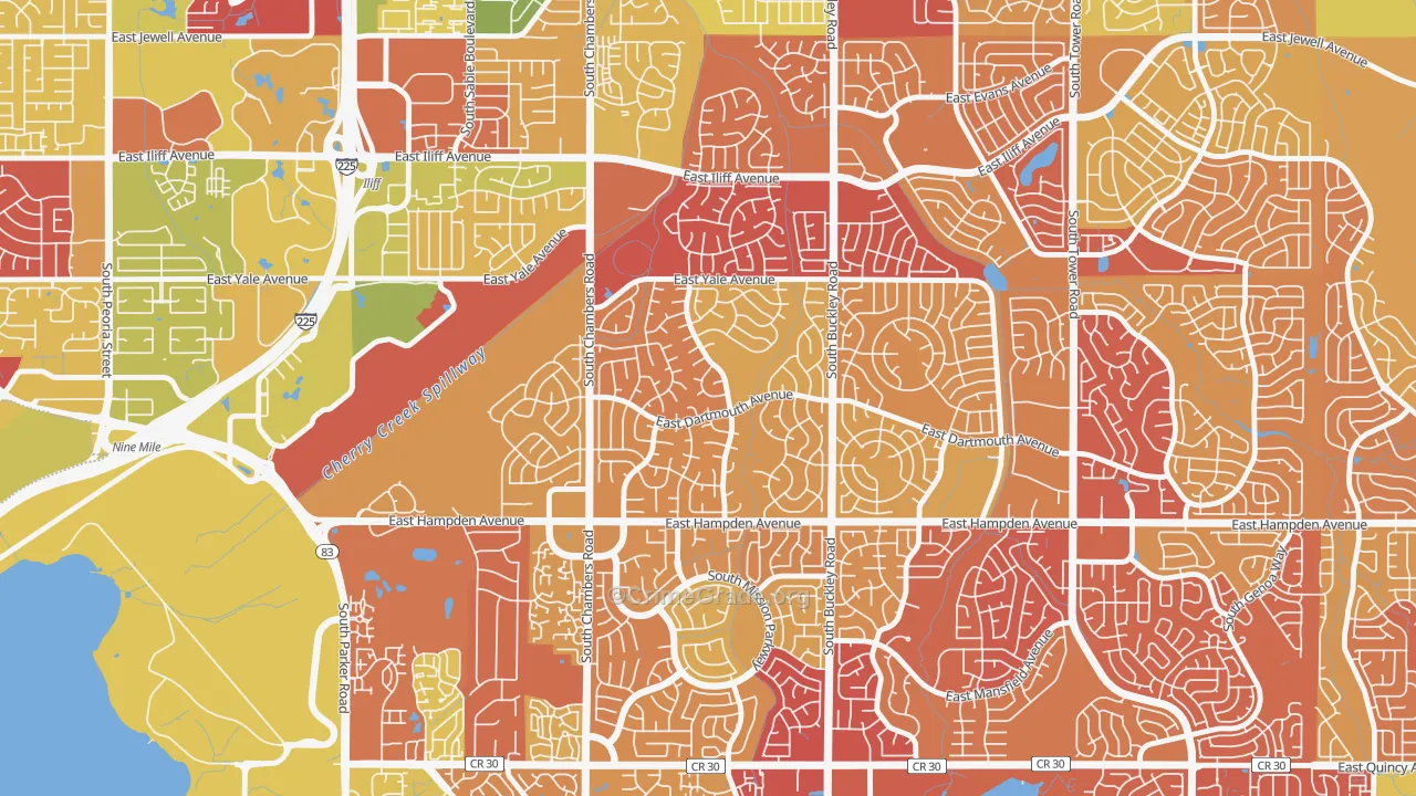 Meadow Wood, Aurora, CO Map of Drug-Related Crime Rates