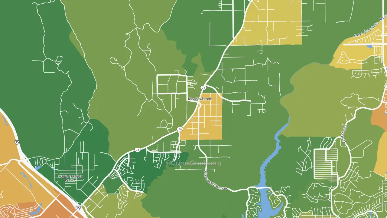 Meadowbrook, CA Map of Drug-Related Crime Rates