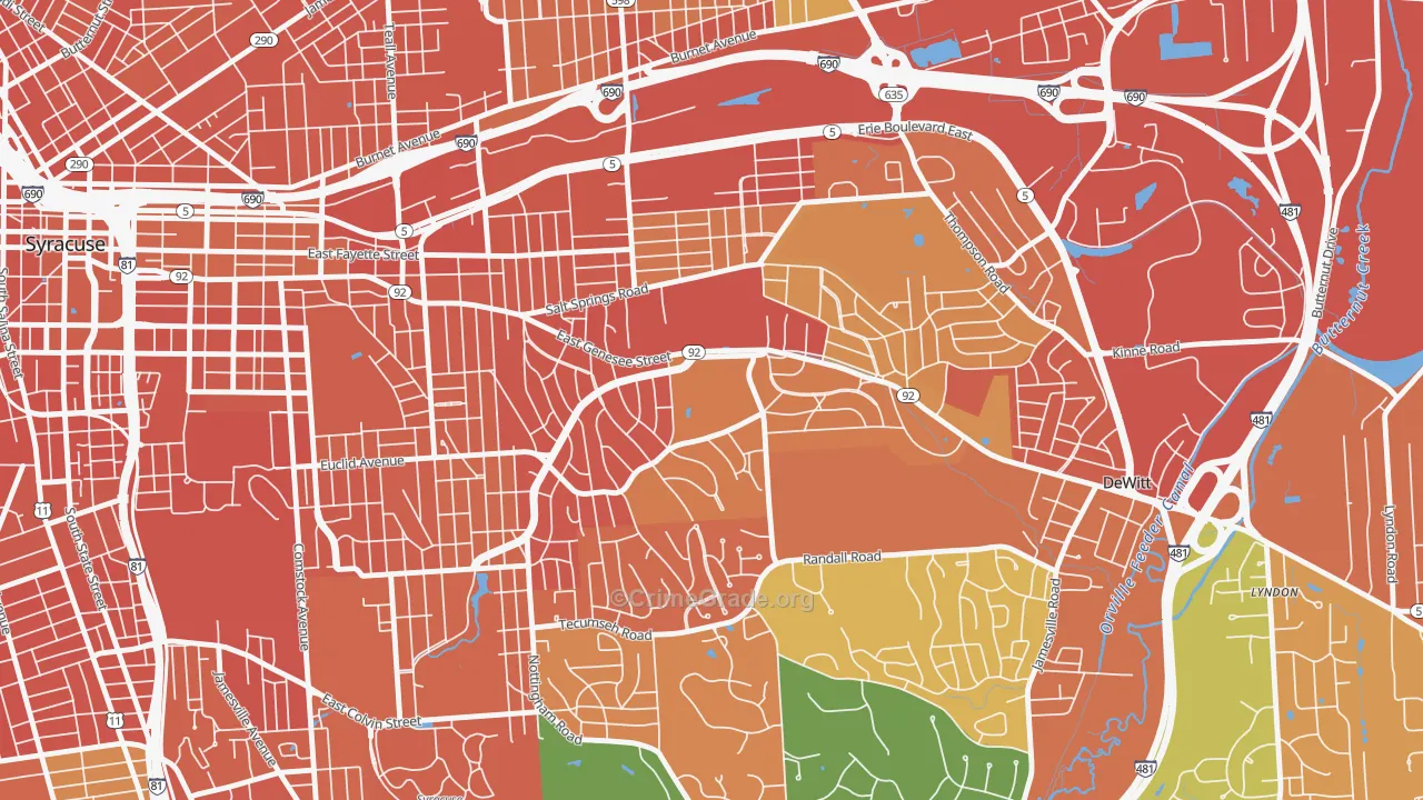 Meadowbrook, Syracuse, NY Map of Drug-Related Crime Rates