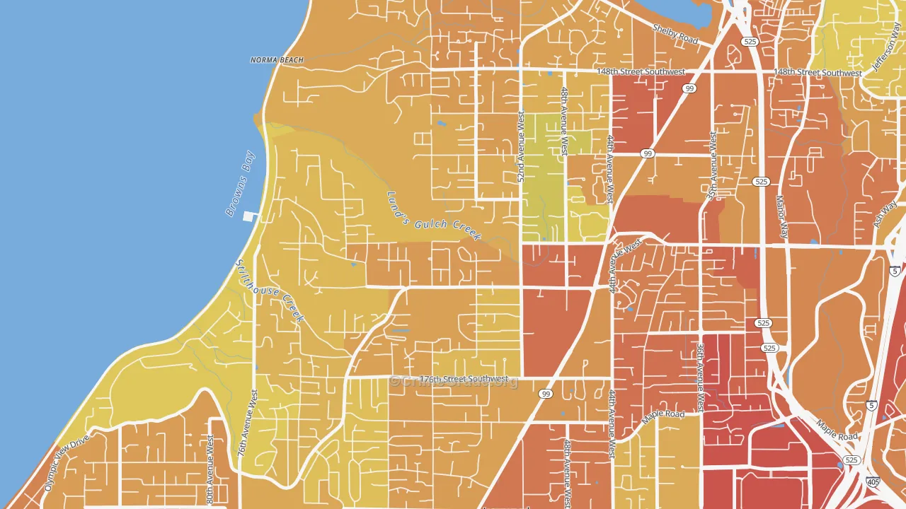 Meadowdale, Lynnwood, WA Map of Drug-Related Crime Rates