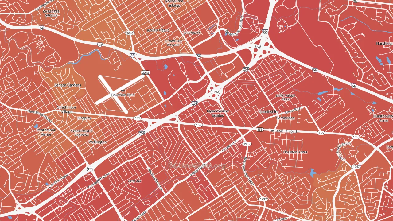 Meadowview Estates, KY Map of Drug-Related Crime Rates
