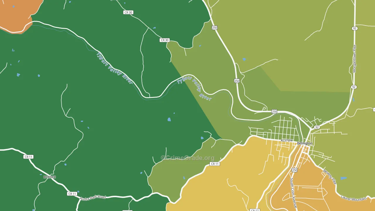 Meadowville, WV Map of Drug-Related Crime Rates