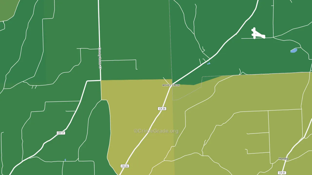 Meads Creek, NY Map of Drug-Related Crime Rates