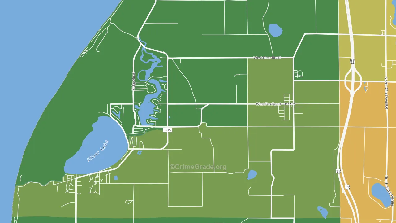 Mears, MI Map of Drug-Related Crime Rates