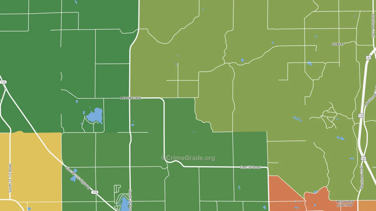 Meauwataka, MI Map of Drug-Related Crime Rates