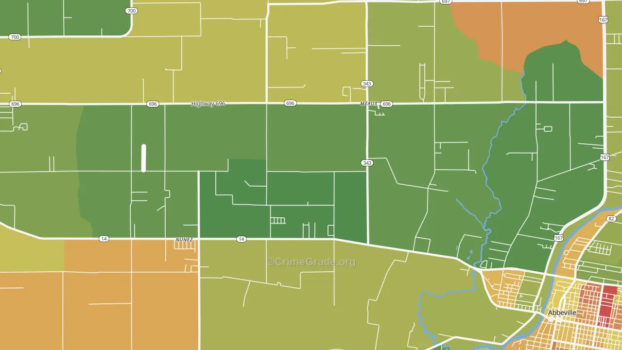 Meaux, LA Map of Drug-Related Crime Rates
