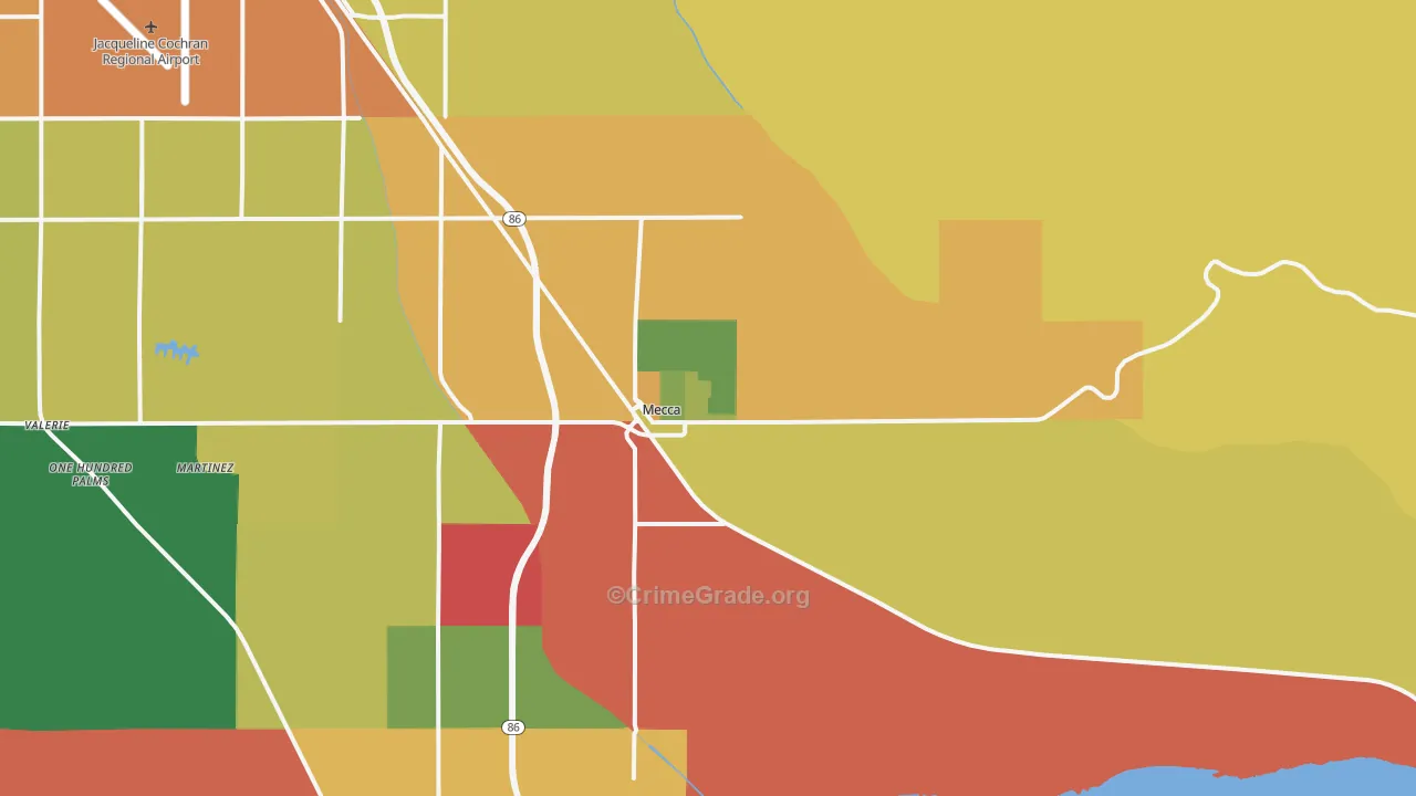 Mecca, CA Map of Drug-Related Crime Rates