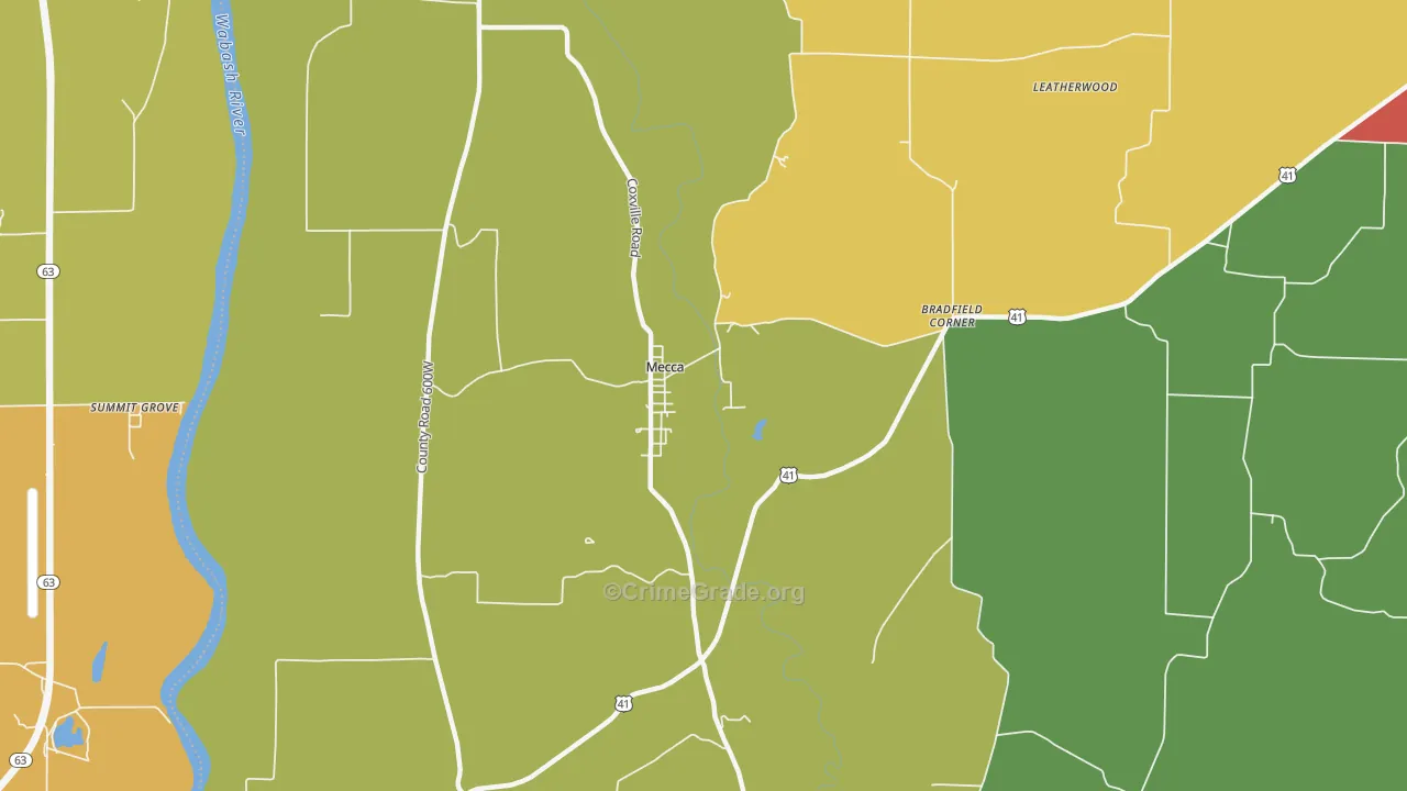 Mecca, IN Map of Drug-Related Crime Rates