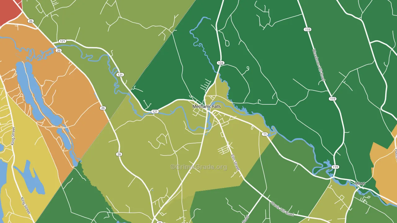 Mechanic Falls, ME Map of Drug-Related Crime Rates