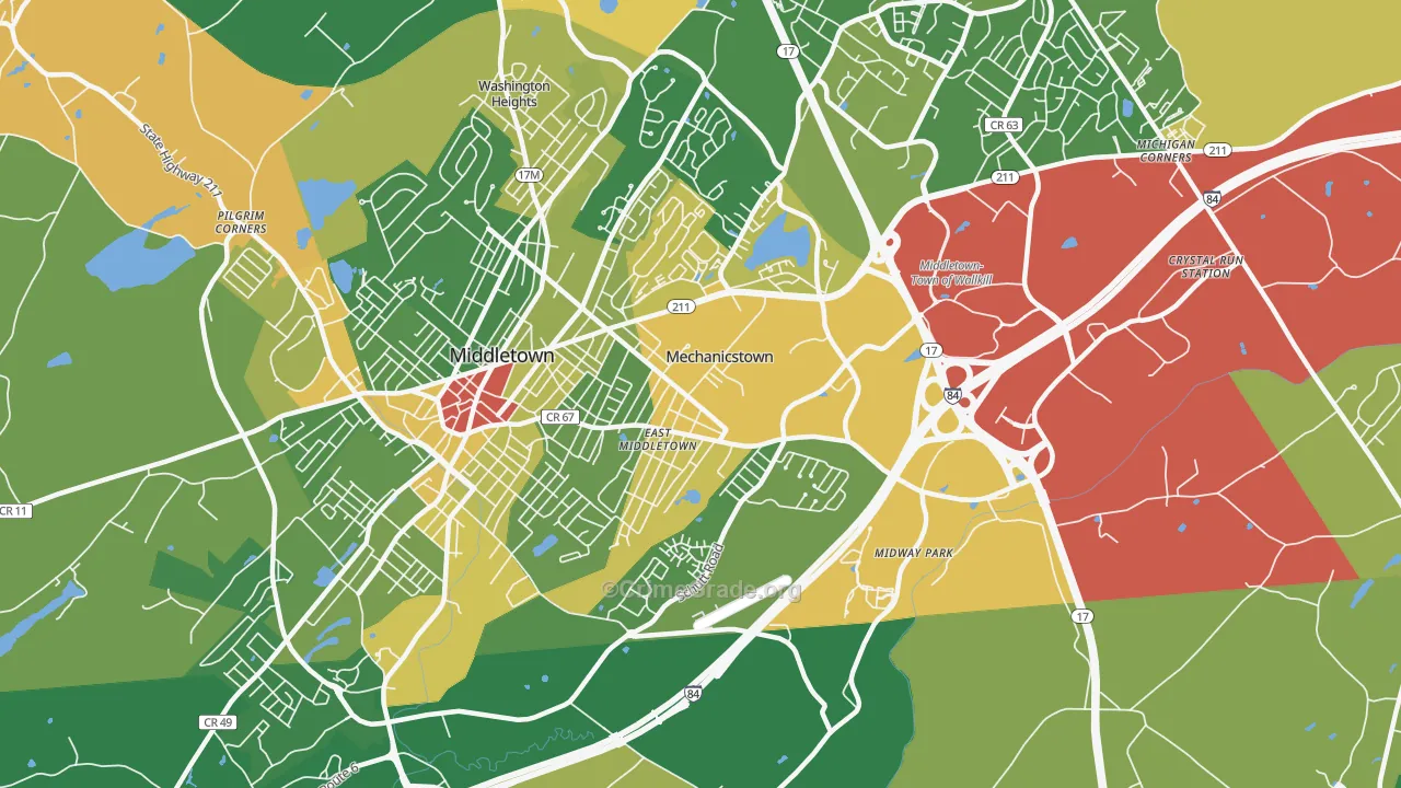 Mechanicstown, NY Map of Drug-Related Crime Rates