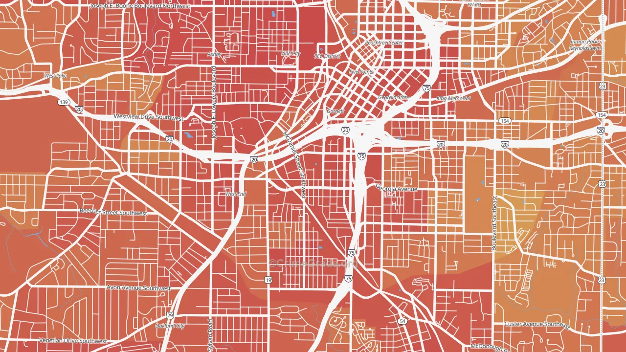 Mechanicsville, Atlanta, GA Map of Drug-Related Crime Rates
