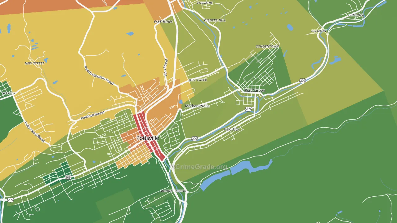 Mechanicsville, PA Map of Drug-Related Crime Rates