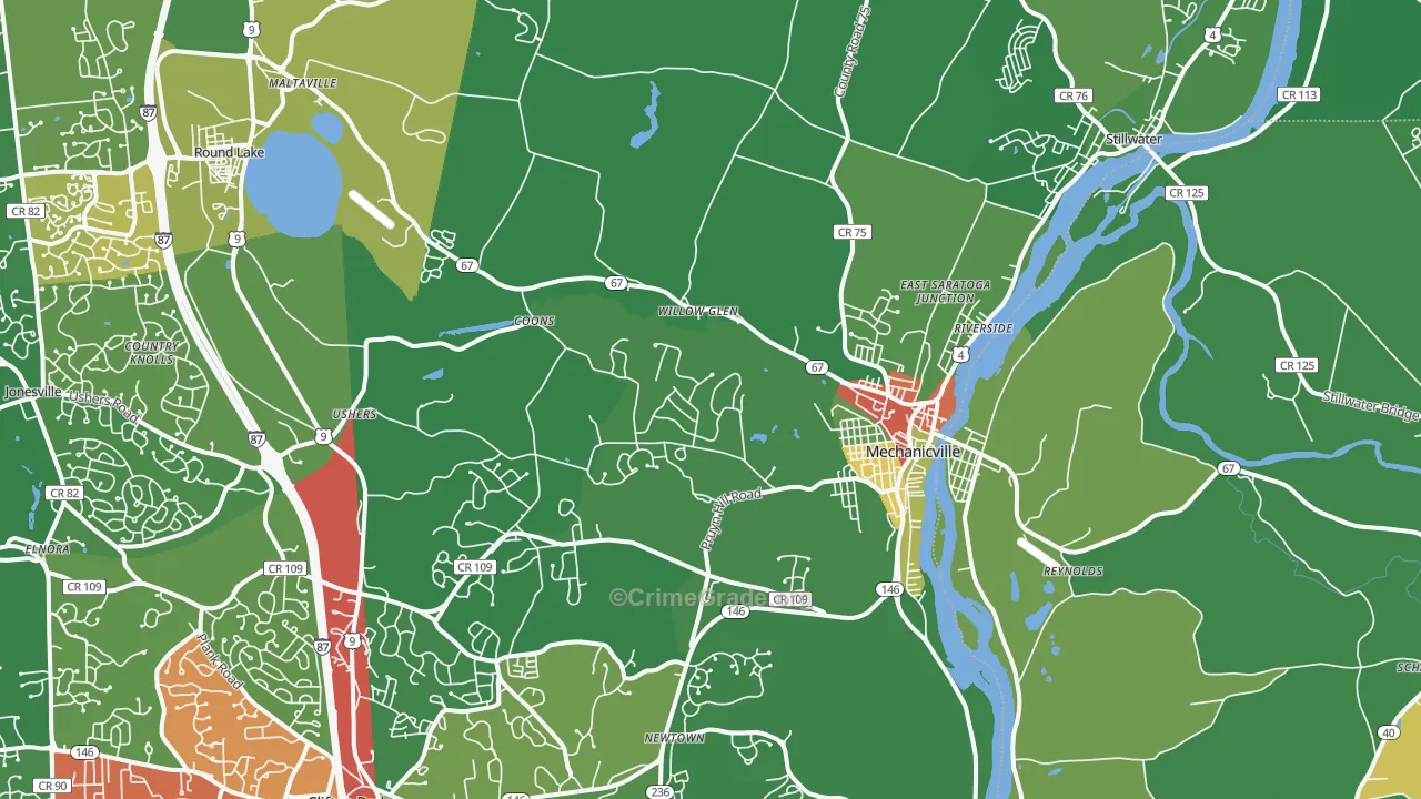 Mechanicville, NY Map of Drug-Related Crime Rates