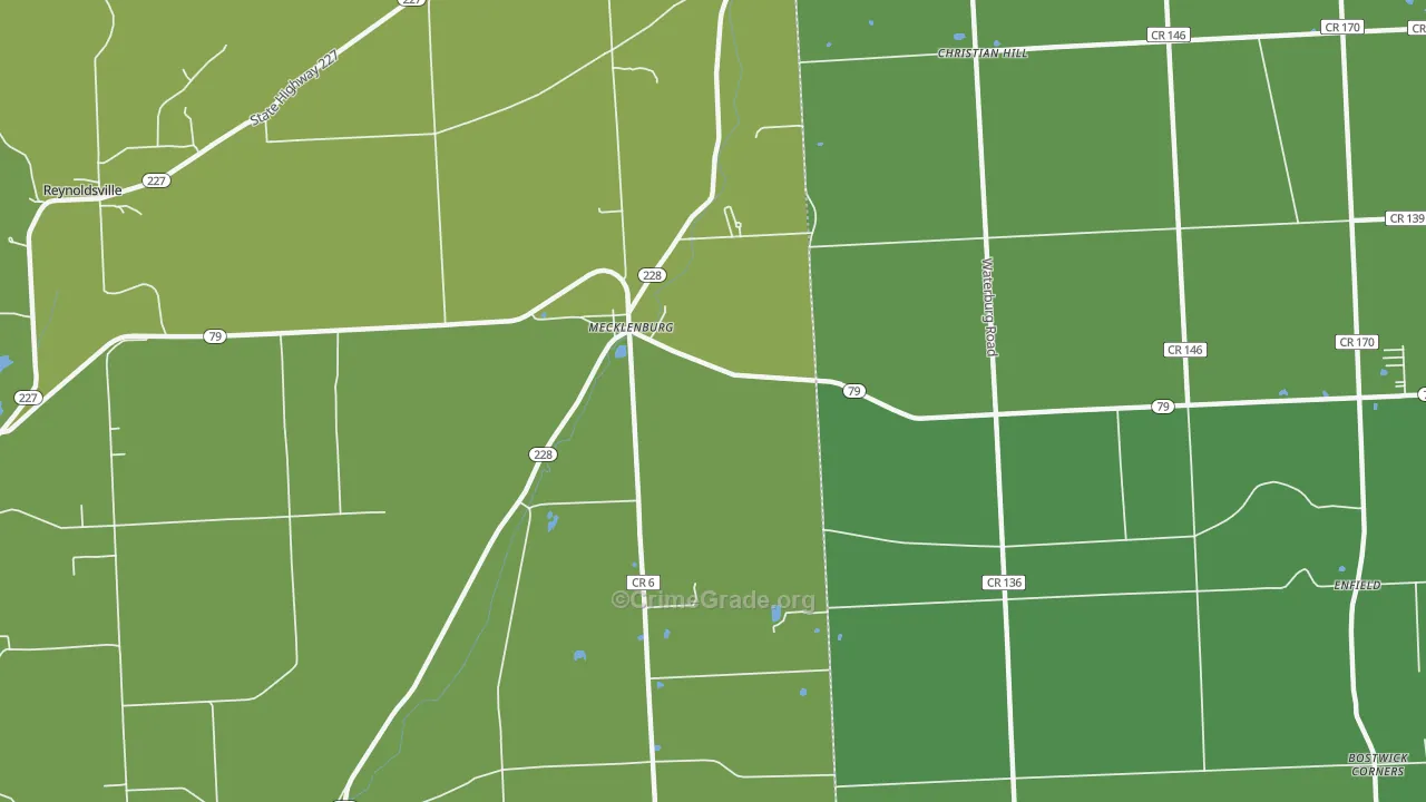 Mecklenburg, NY Map of Drug-Related Crime Rates