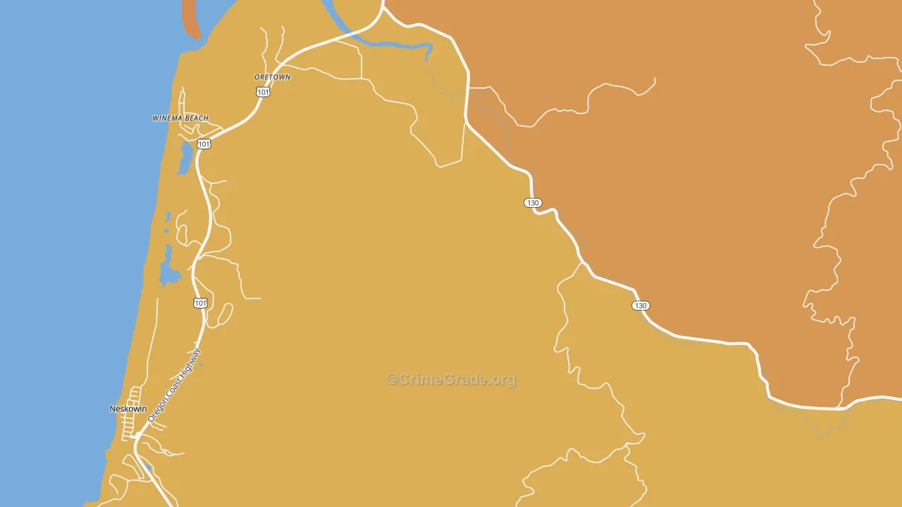 Meda, OR Map of Drug-Related Crime Rates