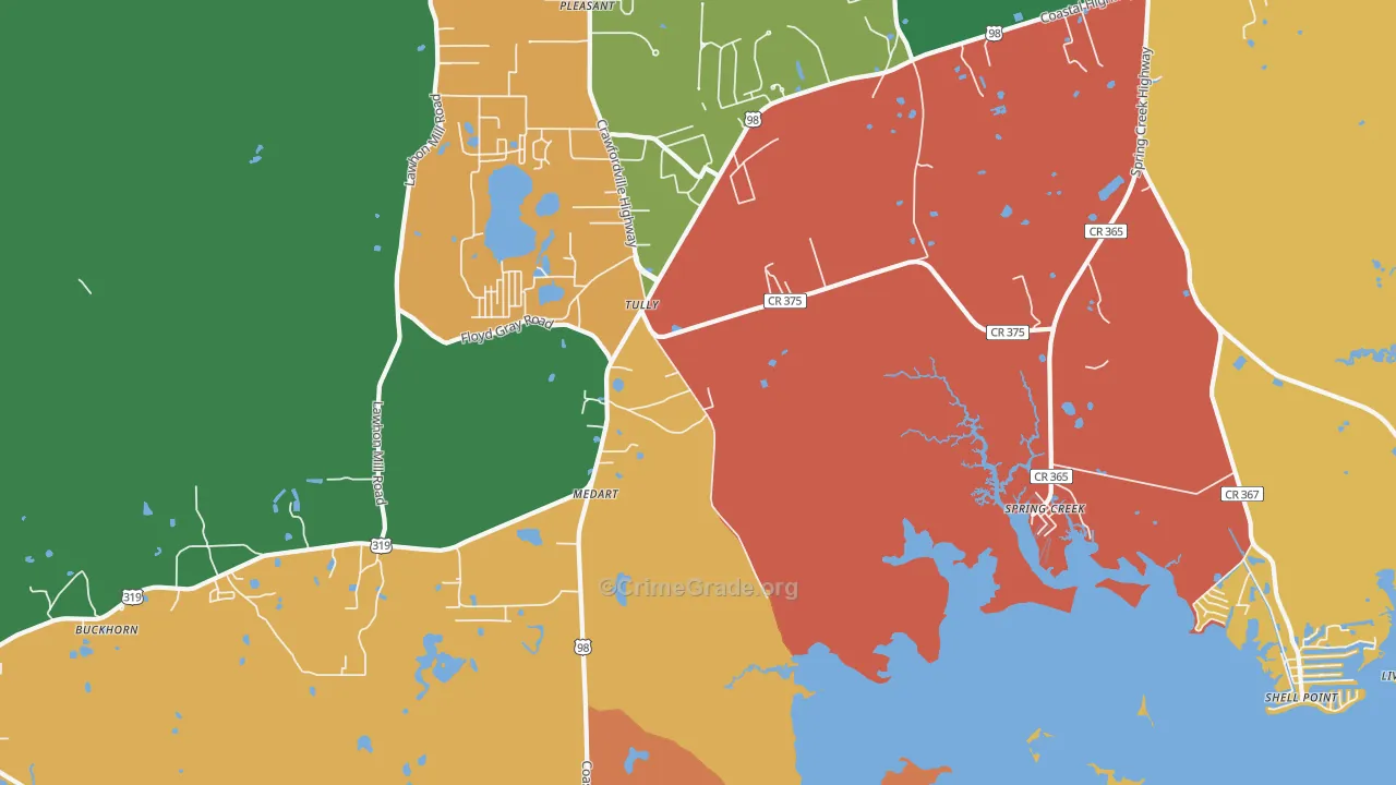 Medart, FL Map of Drug-Related Crime Rates