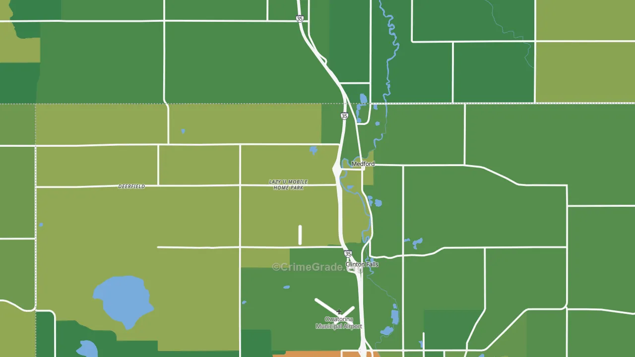 Medford, MN Map of Drug-Related Crime Rates