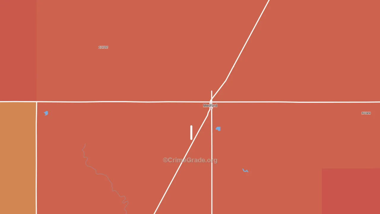 Medford, OK Map of Drug-Related Crime Rates