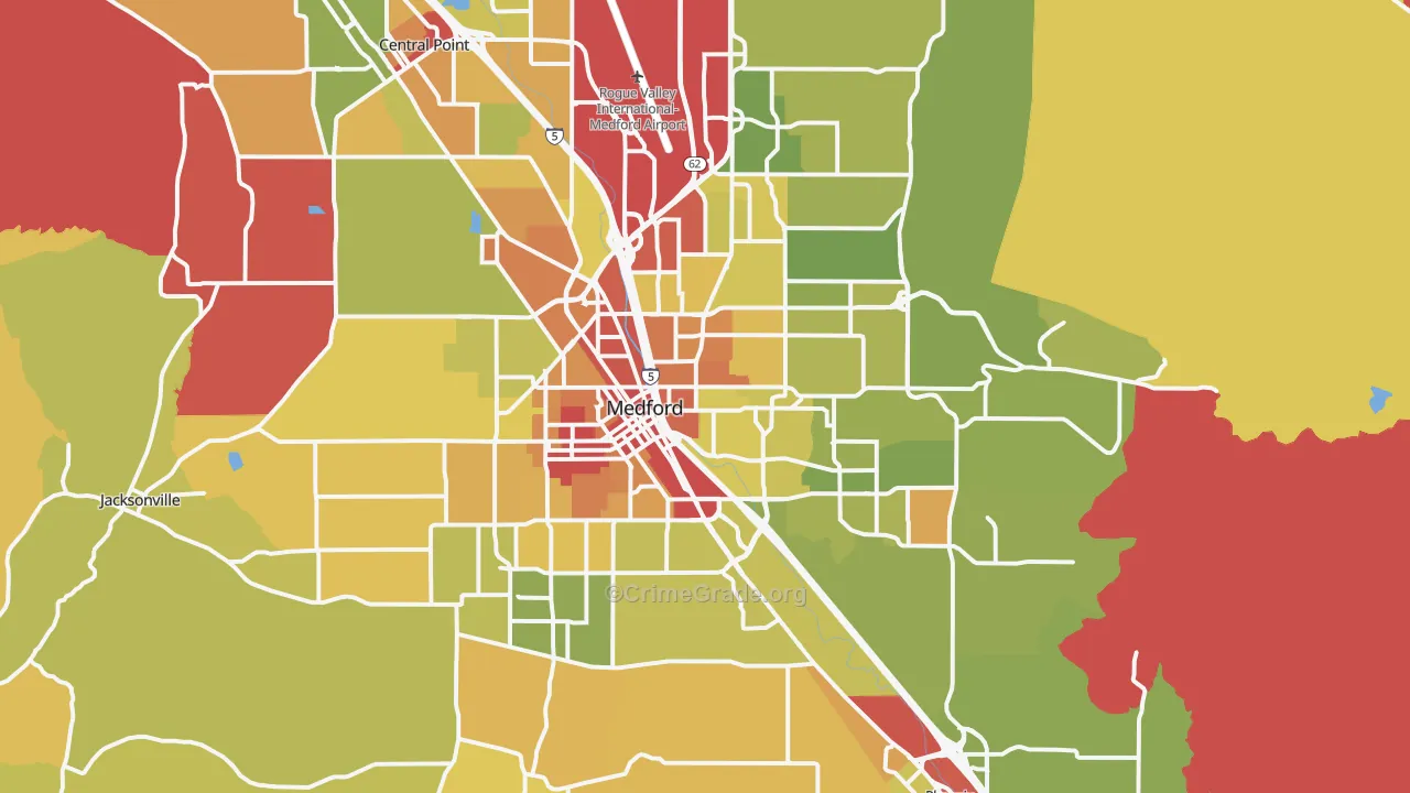 Medford, OR Map of Drug-Related Crime Rates