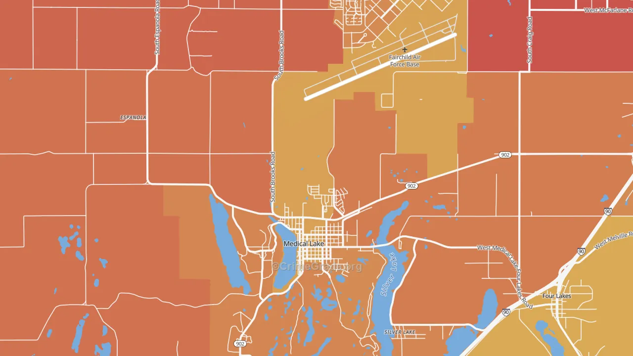 Medical Lake, WA Map of Drug-Related Crime Rates