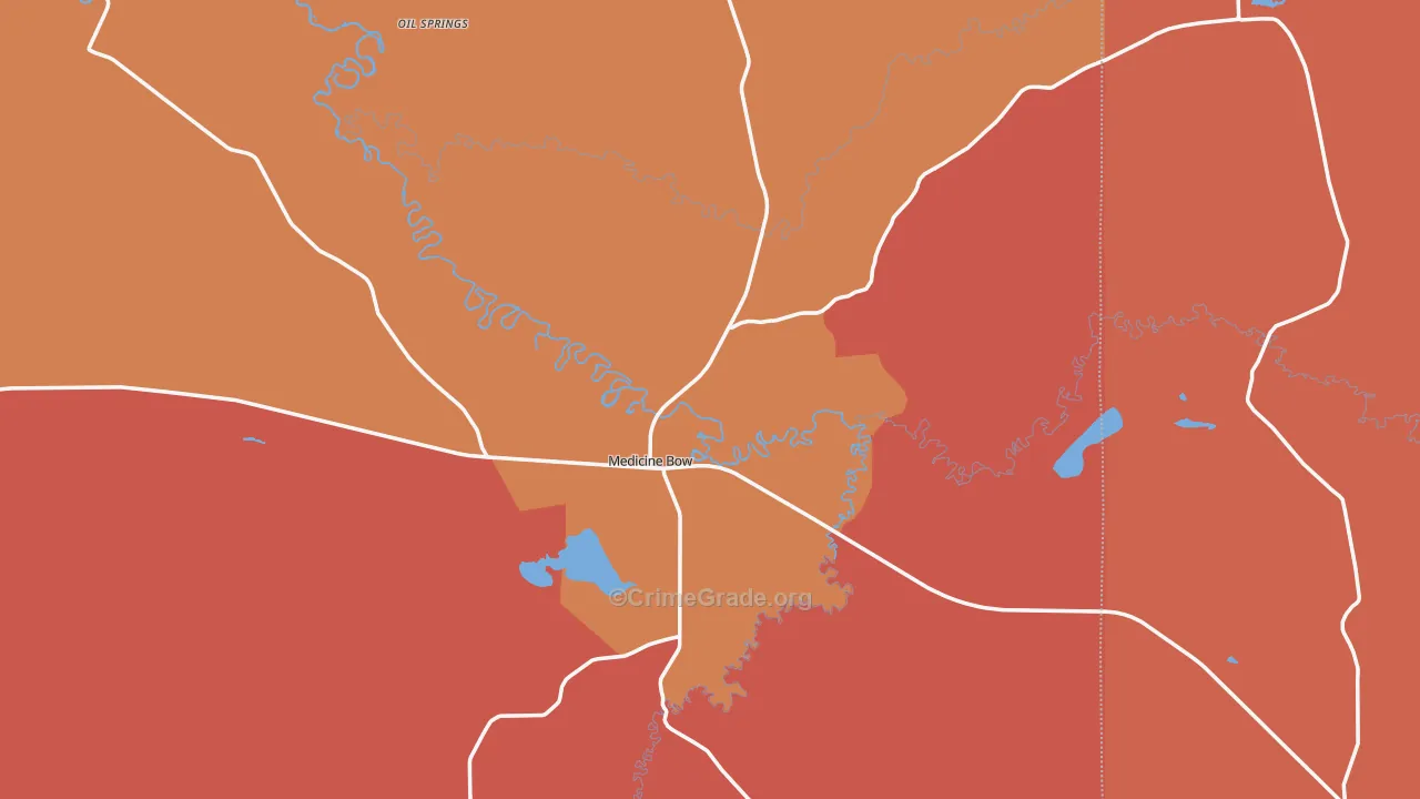 Medicine Bow, WY Map of Drug-Related Crime Rates