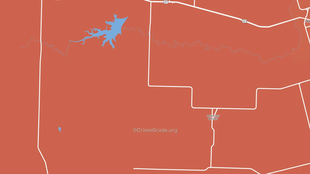 Medicine Mound, TX Map of Drug-Related Crime Rates
