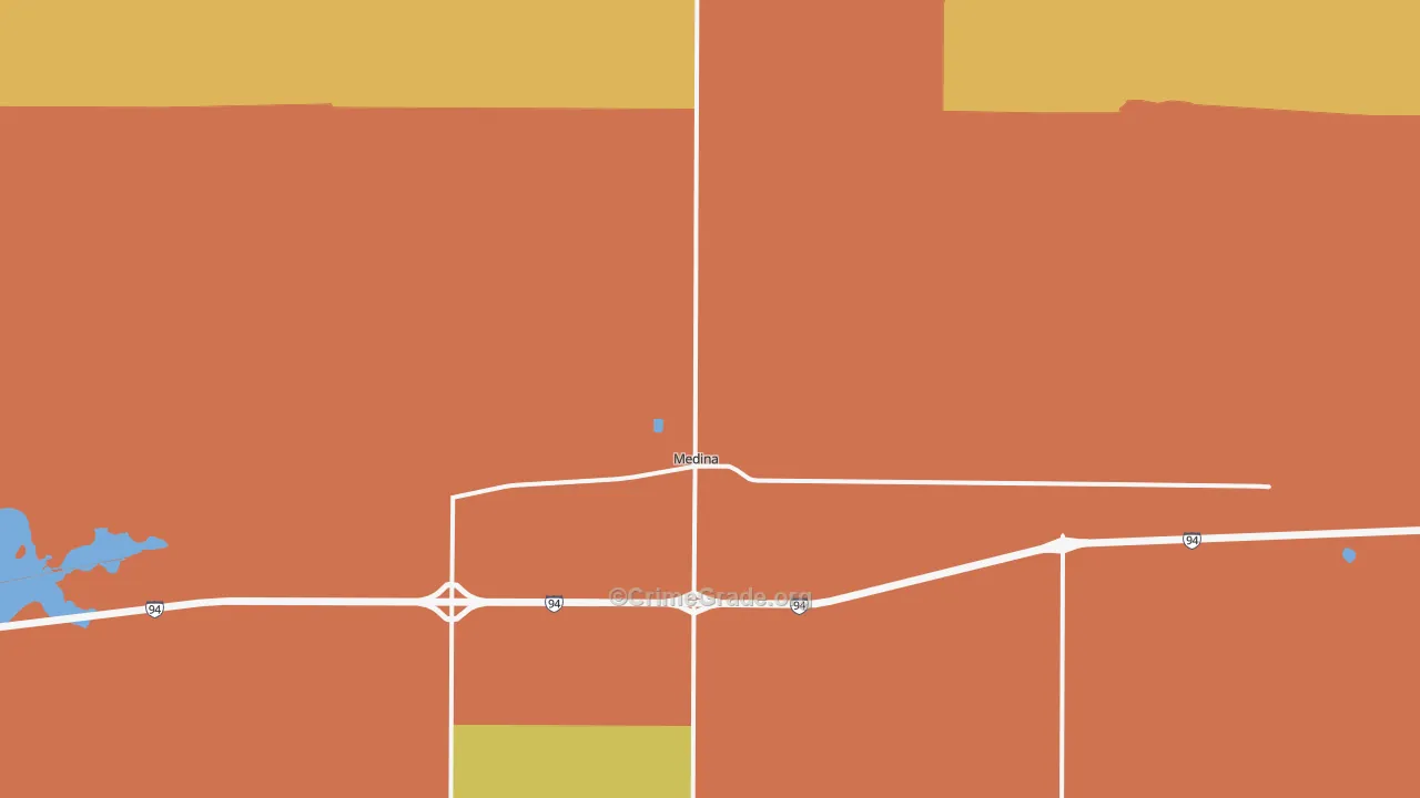 Medina, ND Map of Drug-Related Crime Rates
