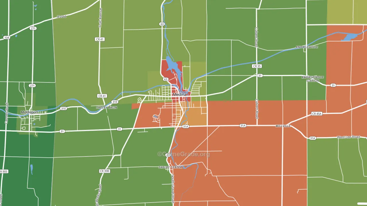 Medina, NY Map of Drug-Related Crime Rates