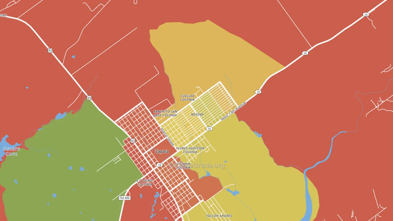 Medina, Zapata, TX Map of Drug-Related Crime Rates