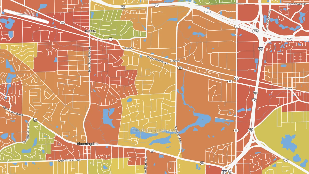 Medinah, IL Map of Drug-Related Crime Rates