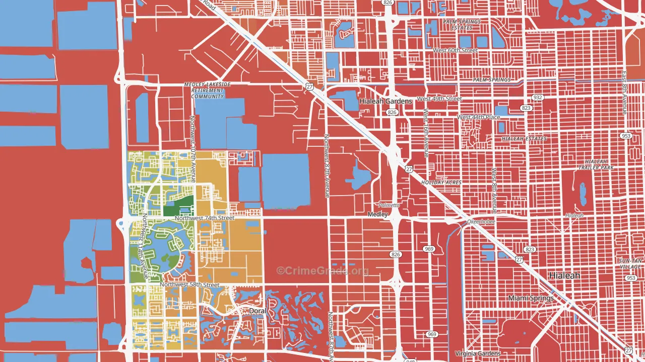 Medley, FL Map of Drug-Related Crime Rates