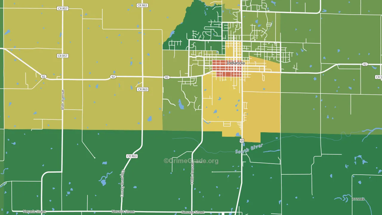 Medora, IA Map of Drug-Related Crime Rates