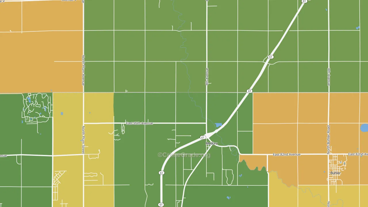 Medora, KS Map of Drug-Related Crime Rates