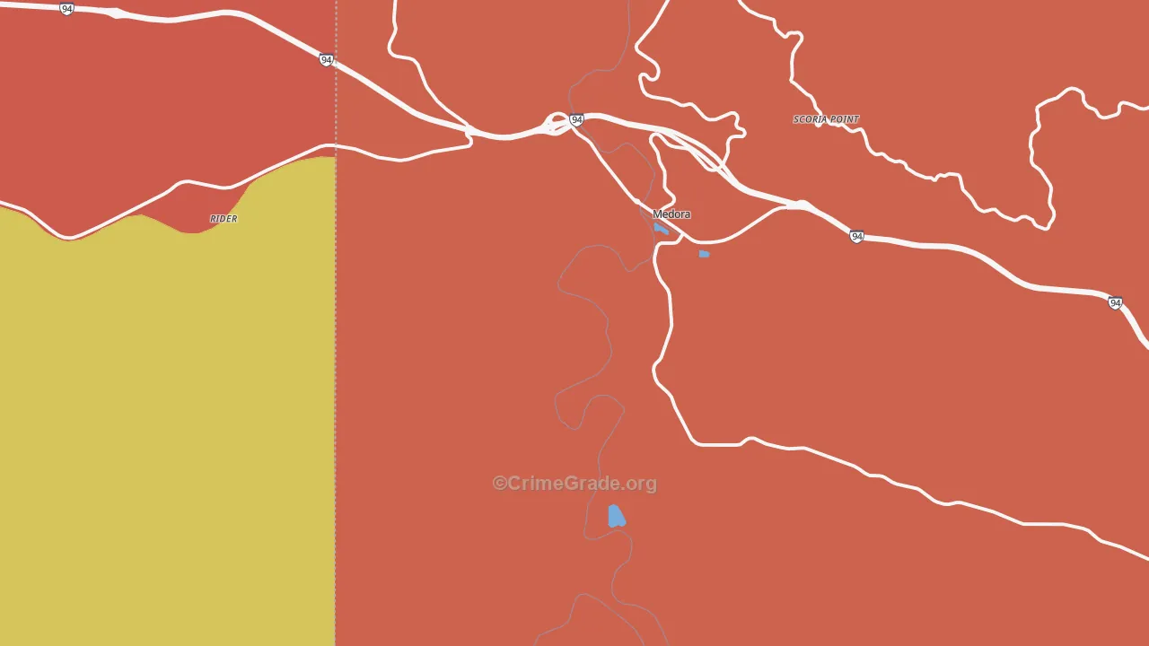 Medora, ND Map of Drug-Related Crime Rates