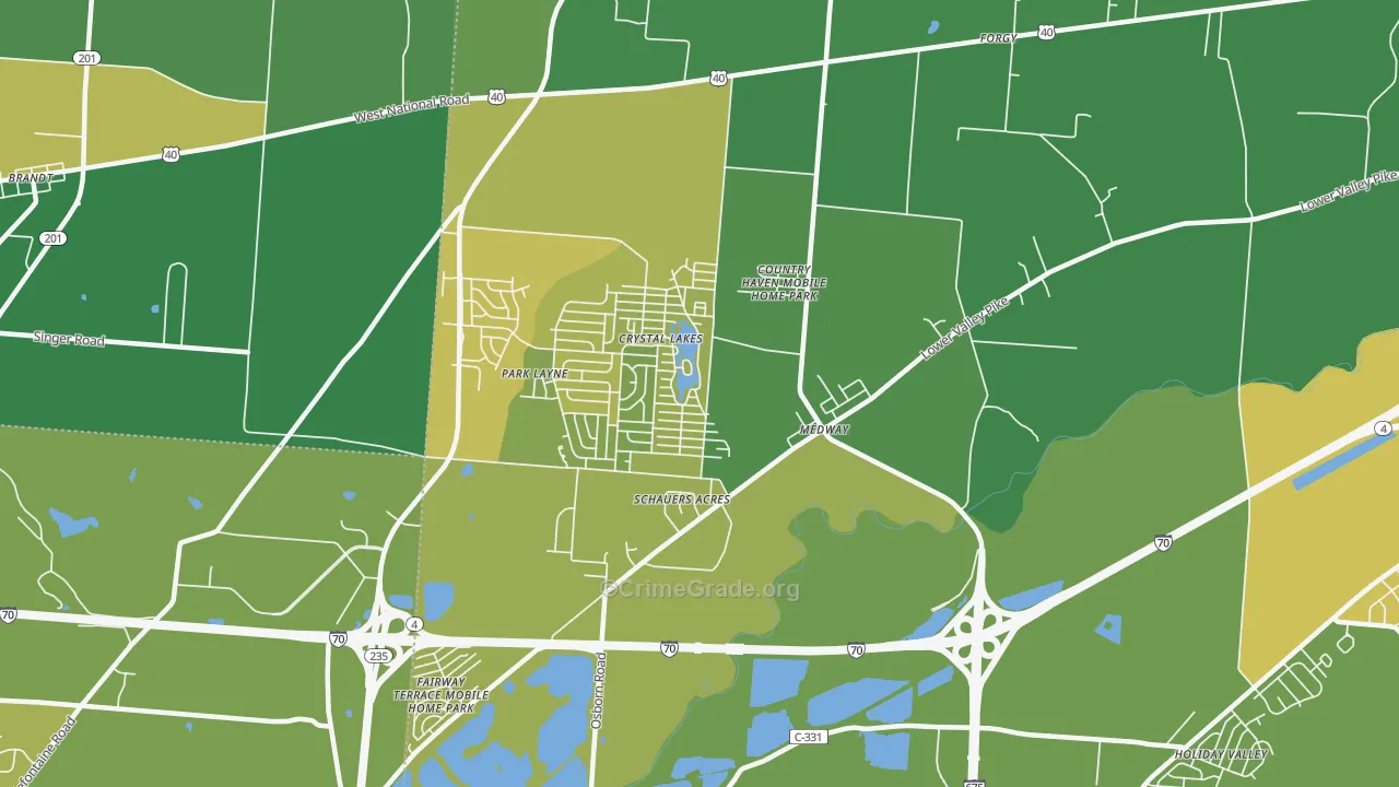 Medway, OH Map of Drug-Related Crime Rates