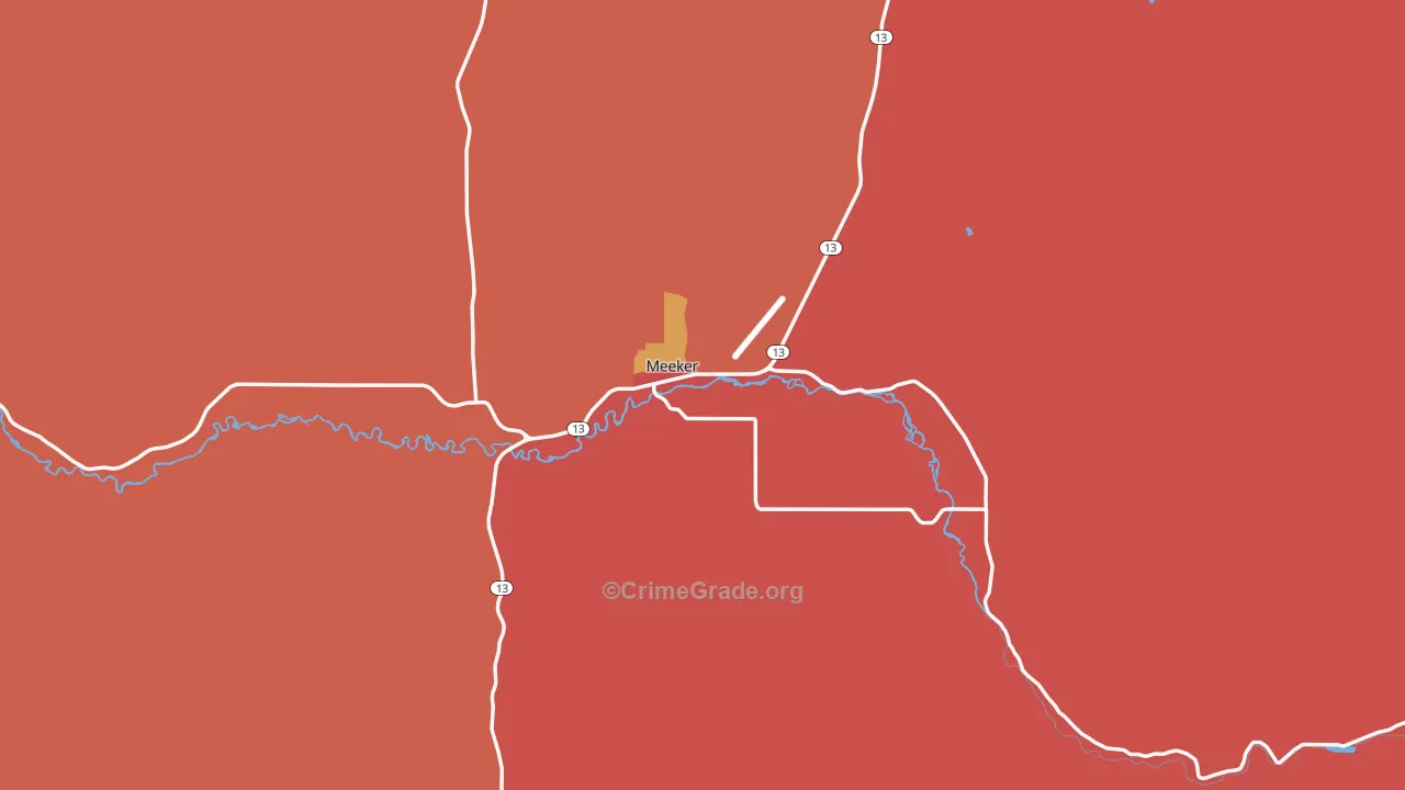 Meeker, CO Map of Drug-Related Crime Rates