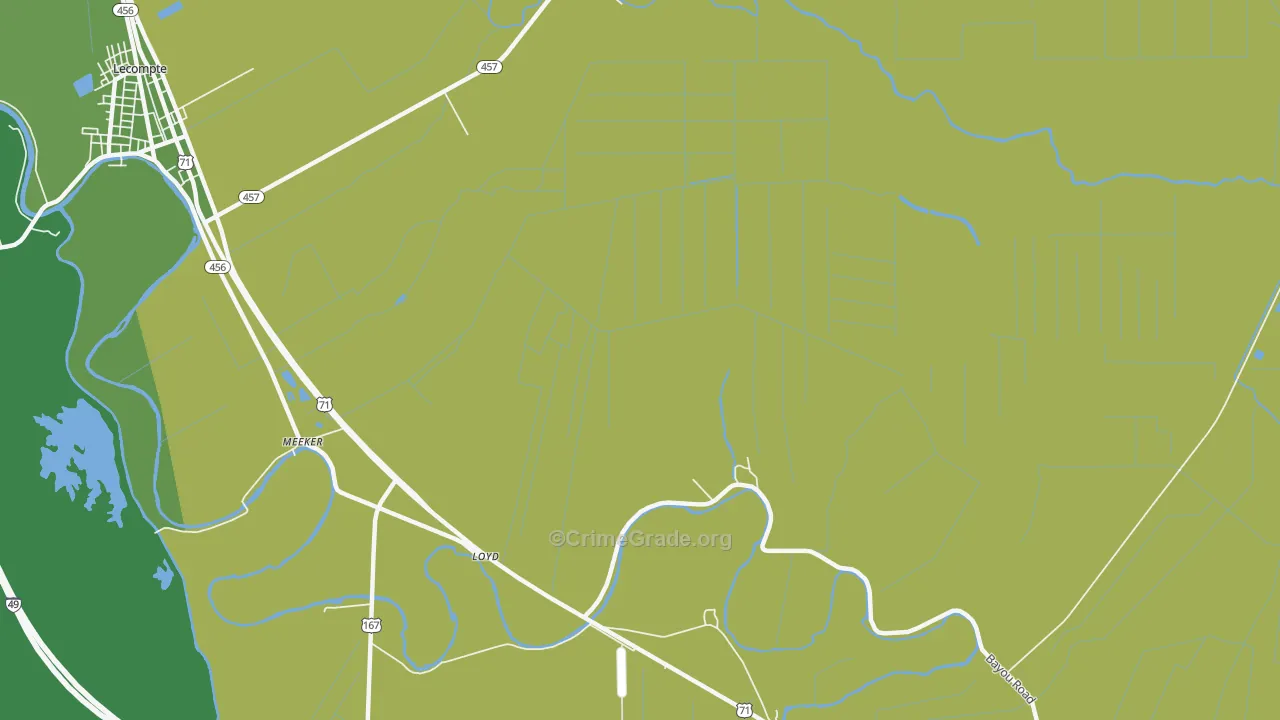 Meeker, LA Map of Drug-Related Crime Rates