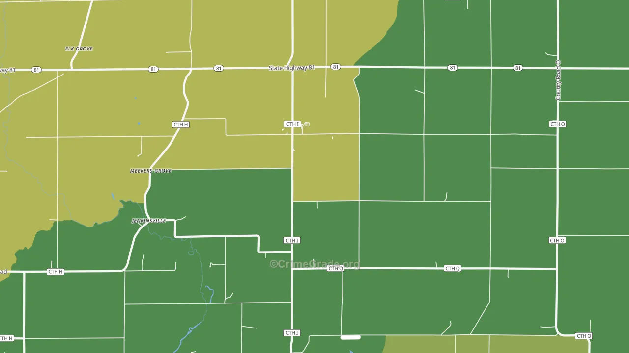 Meekers Grove, WI Map of Drug-Related Crime Rates