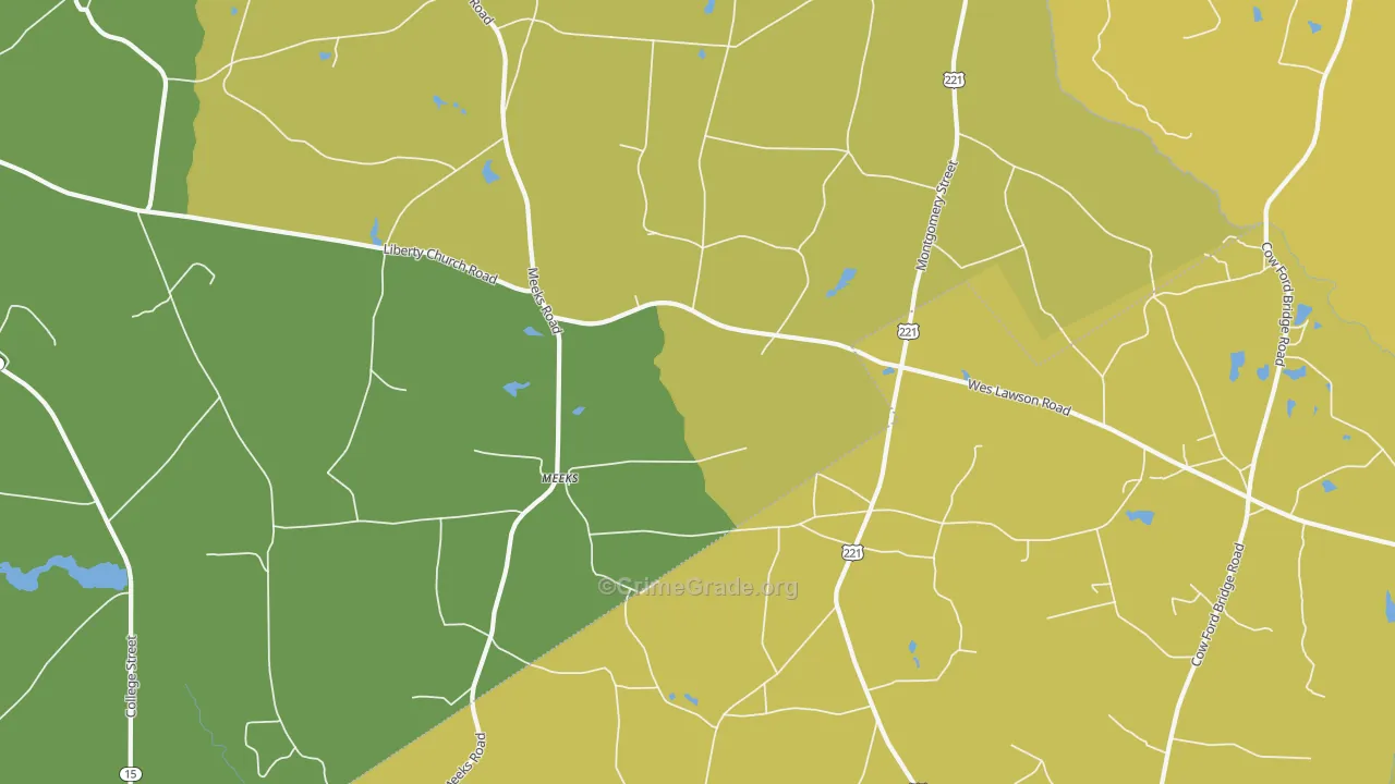 Meeks, GA Map of Drug-Related Crime Rates