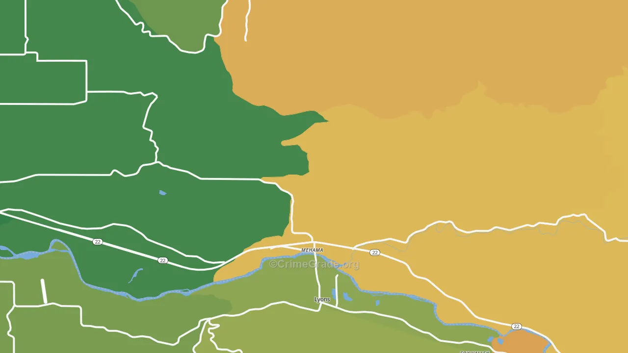 Mehama, OR Map of Drug-Related Crime Rates