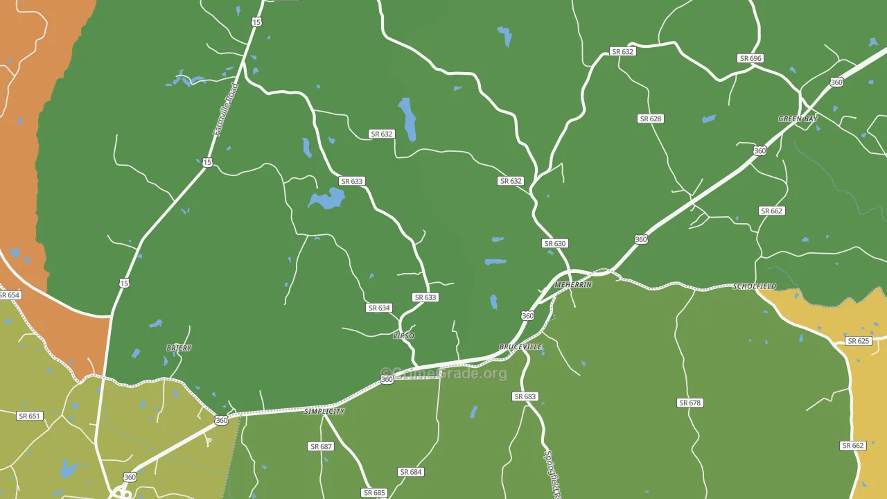 Meherrin, VA Map of Drug-Related Crime Rates