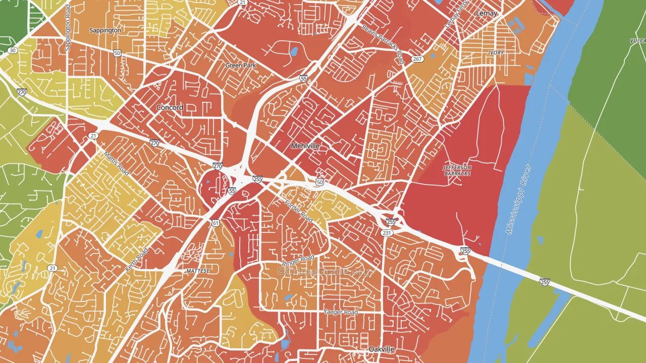 Mehlville, MO Map of Drug-Related Crime Rates