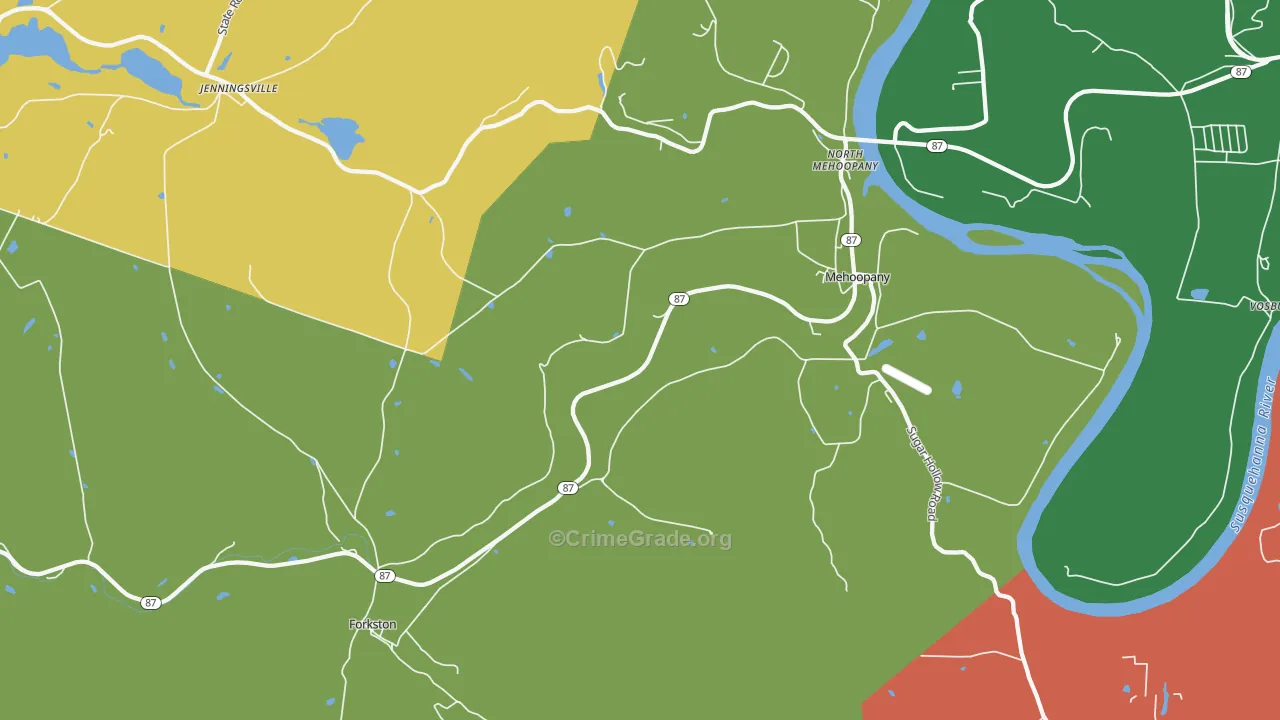 Mehoopany, PA Map of Drug-Related Crime Rates