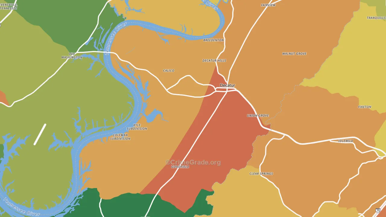 Meigs County, TN Map of Drug-Related Crime Rates